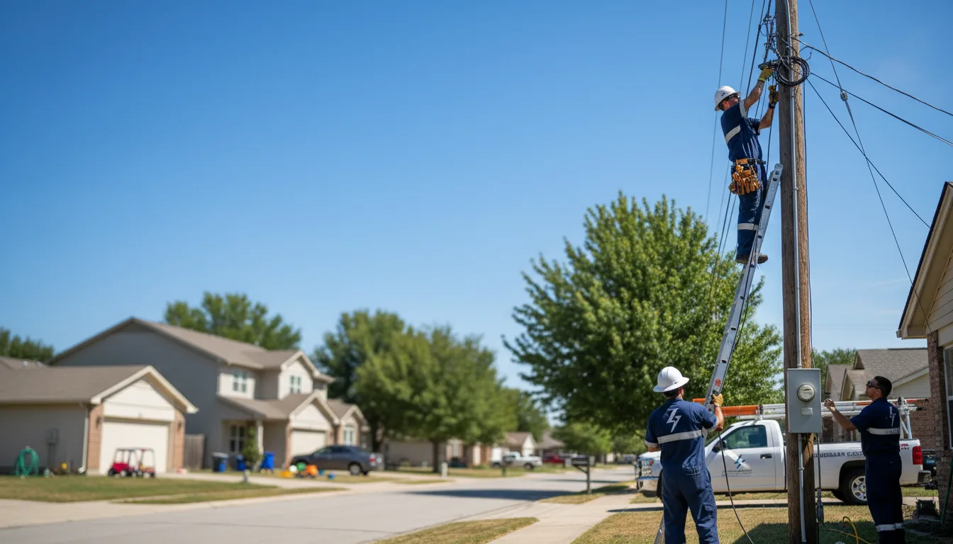 Residential electrician providing installation services in Lansing, KS